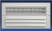 Dayus DAC2HM 2 Way Curved Blade Register with Horizontal Blades and Multi Shutter Damper