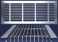 Dayus DABLS-A Shallow Bar Linear Grilles - 1/2 Inch Depth.  Screw Holes in Flange Mounting
