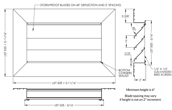 Dayus DAL2-WF louver specifications