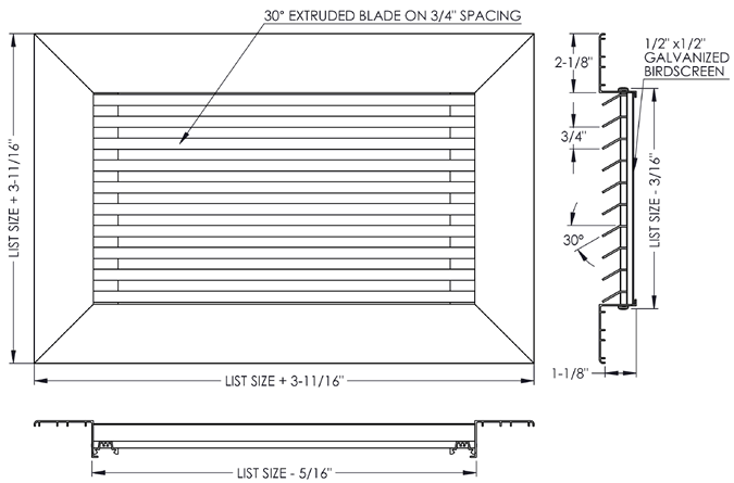 Dayus DALTL-30-WF louver specifications