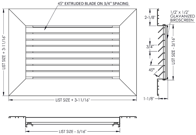 Dayus DALTL-45-WF louver specifications