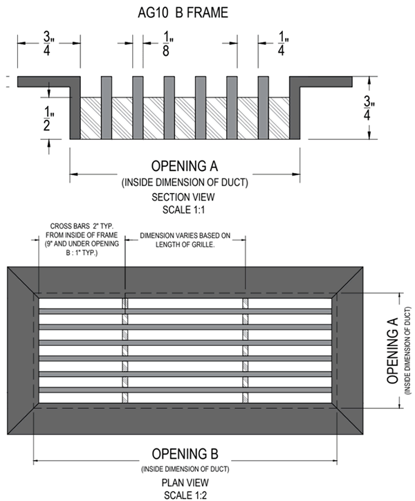 Arch Grille AB10 B grille specifications