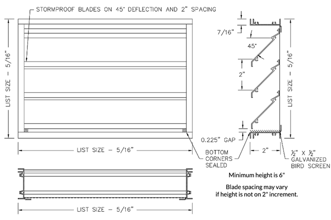 dayus dal2-cf louver specifications