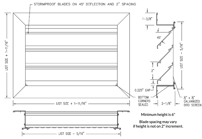 dayus dal2-ff louver specifications