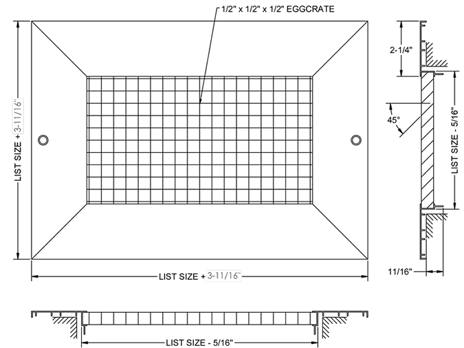 dayus dare5-45-wf grille