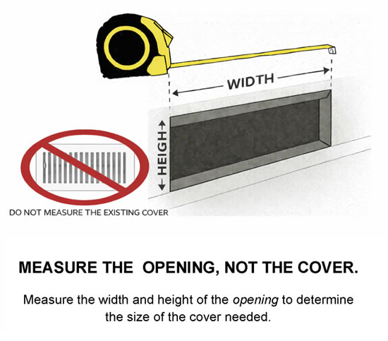 Worth CPV grille measurement instuctions