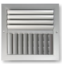 Dayus DAC2RCM 2 Way Curved Blade Register with Multi Shutter Damper - Right Corner