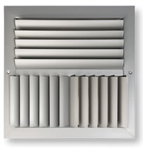 Dayus DAC33M 3 Way Curved Blade Register with Multi Shutter Damper